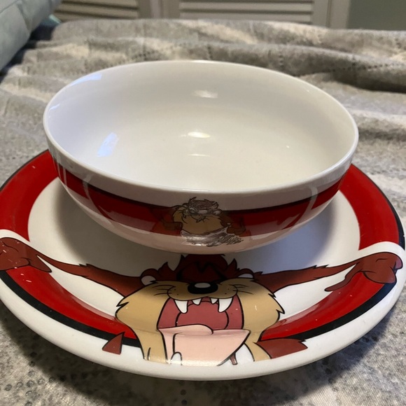 Gibson Looney Tunes Tasmanian Devil Bowl and Plate - Picture 1 of 9